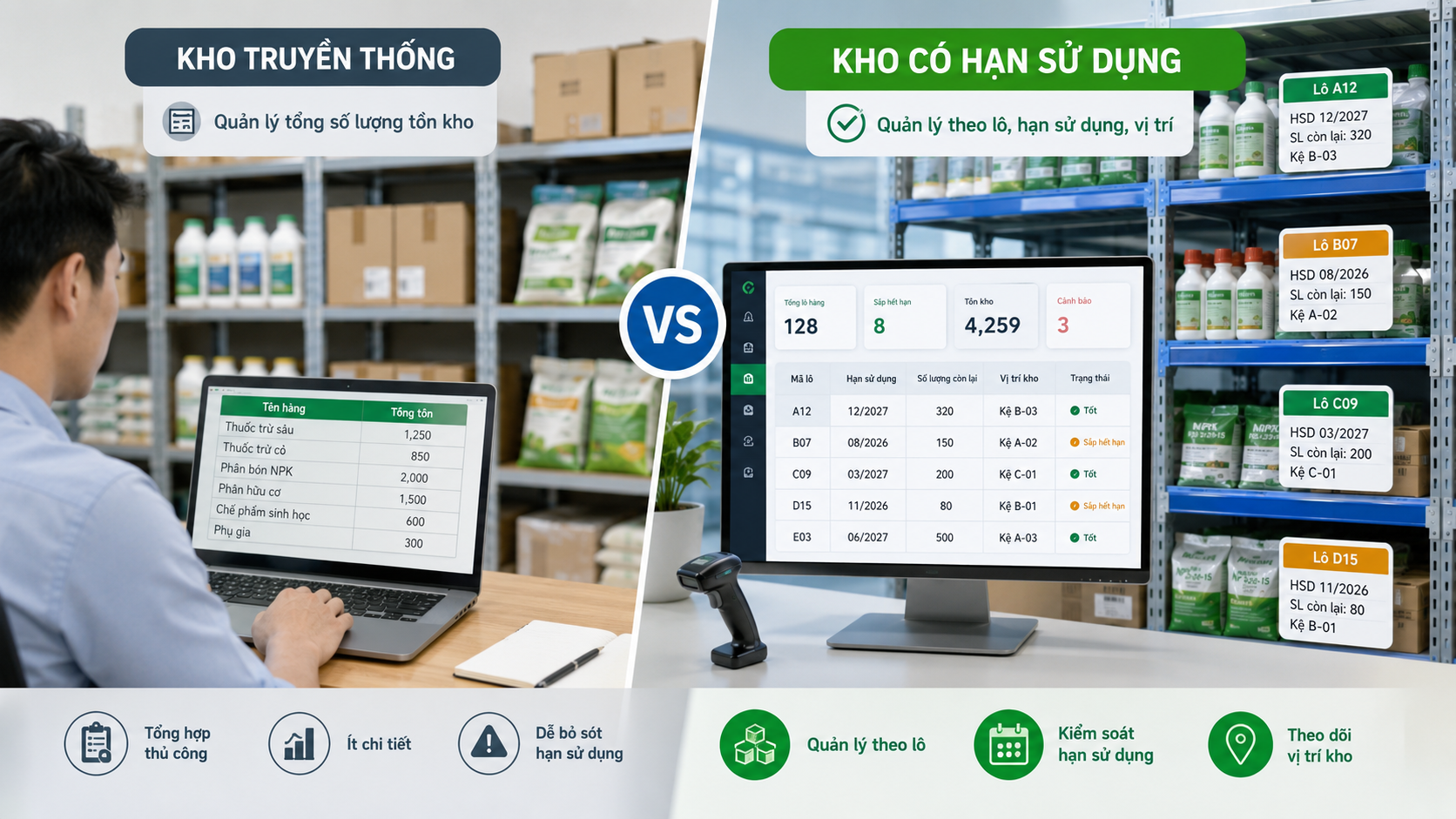 Phần mềm quản lý kho có hạn sử dụng: cho doanh nghiệp nông nghiệp