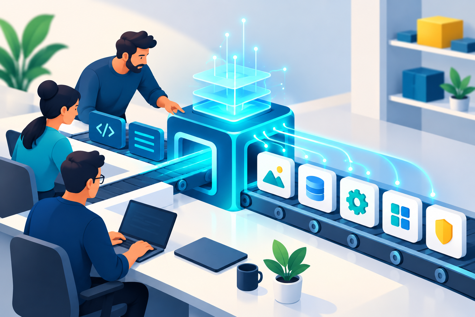 AI hỗ trợ đội ngũ lập trình tăng tốc quá trình phát triển phần mềm từ giao diện, dữ liệu đến các chức năng vận hành.