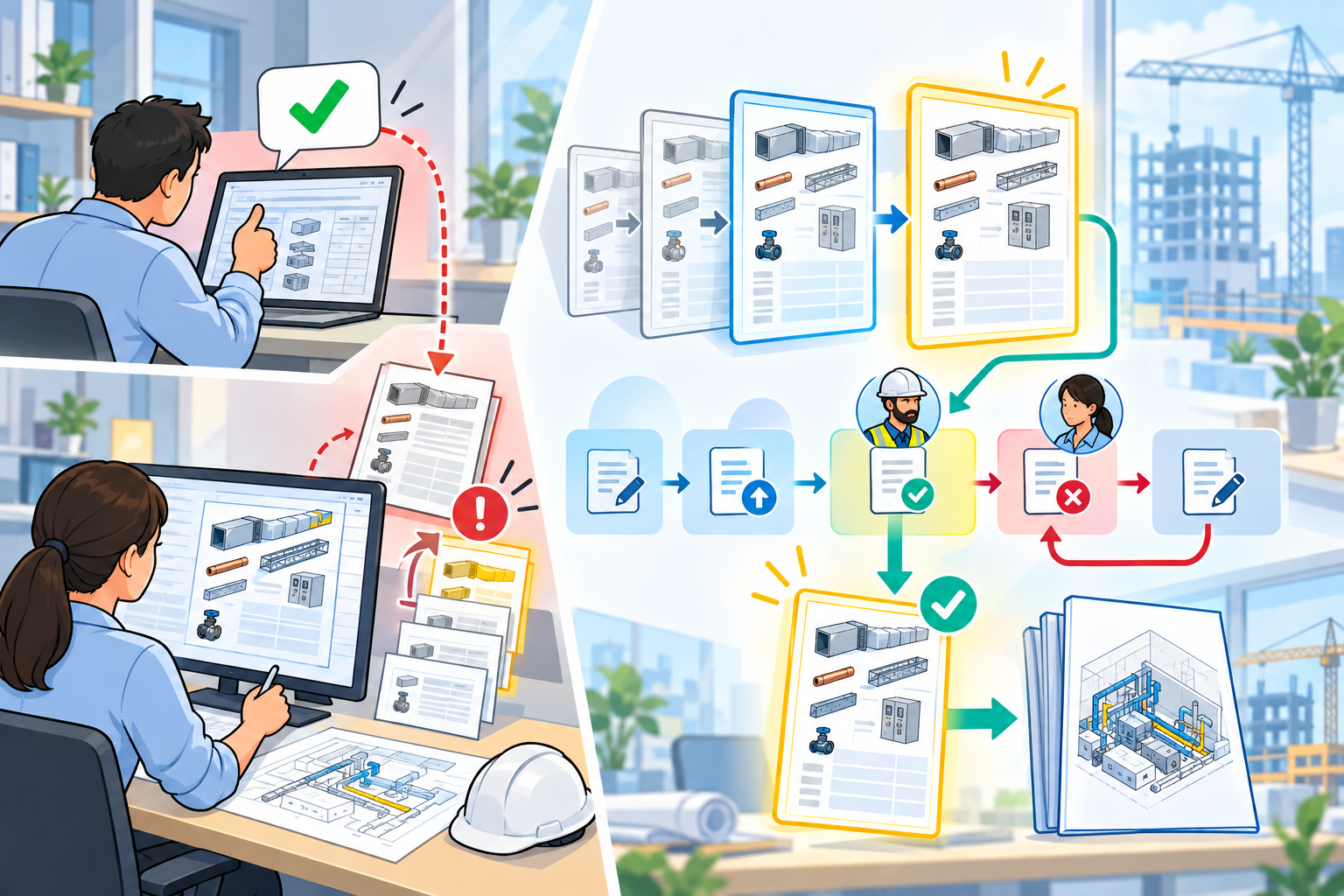 VI: Minh họa quy trình phê duyệt BOQ gắn với đúng phiên bản hồ sơ, giúp tránh tình trạng quản lý duyệt nhầm file cũ trong khi Tender đã được chỉnh sửa.