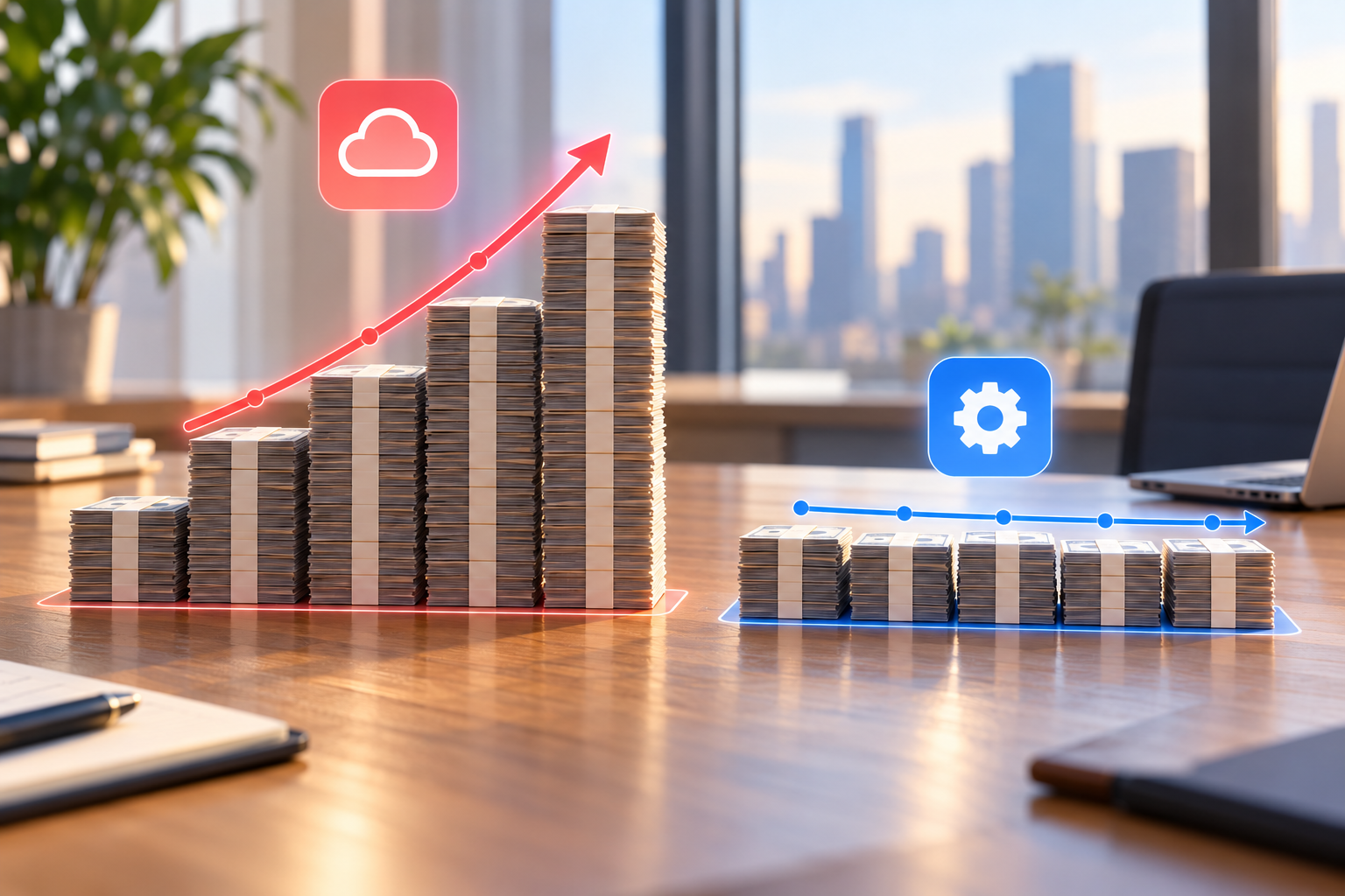 So sánh chi phí 5 năm cho thấy SaaS tăng cao theo thời gian, trong khi CRM Custom SYP duy trì tổng chi phí thấp hơn đáng kể.